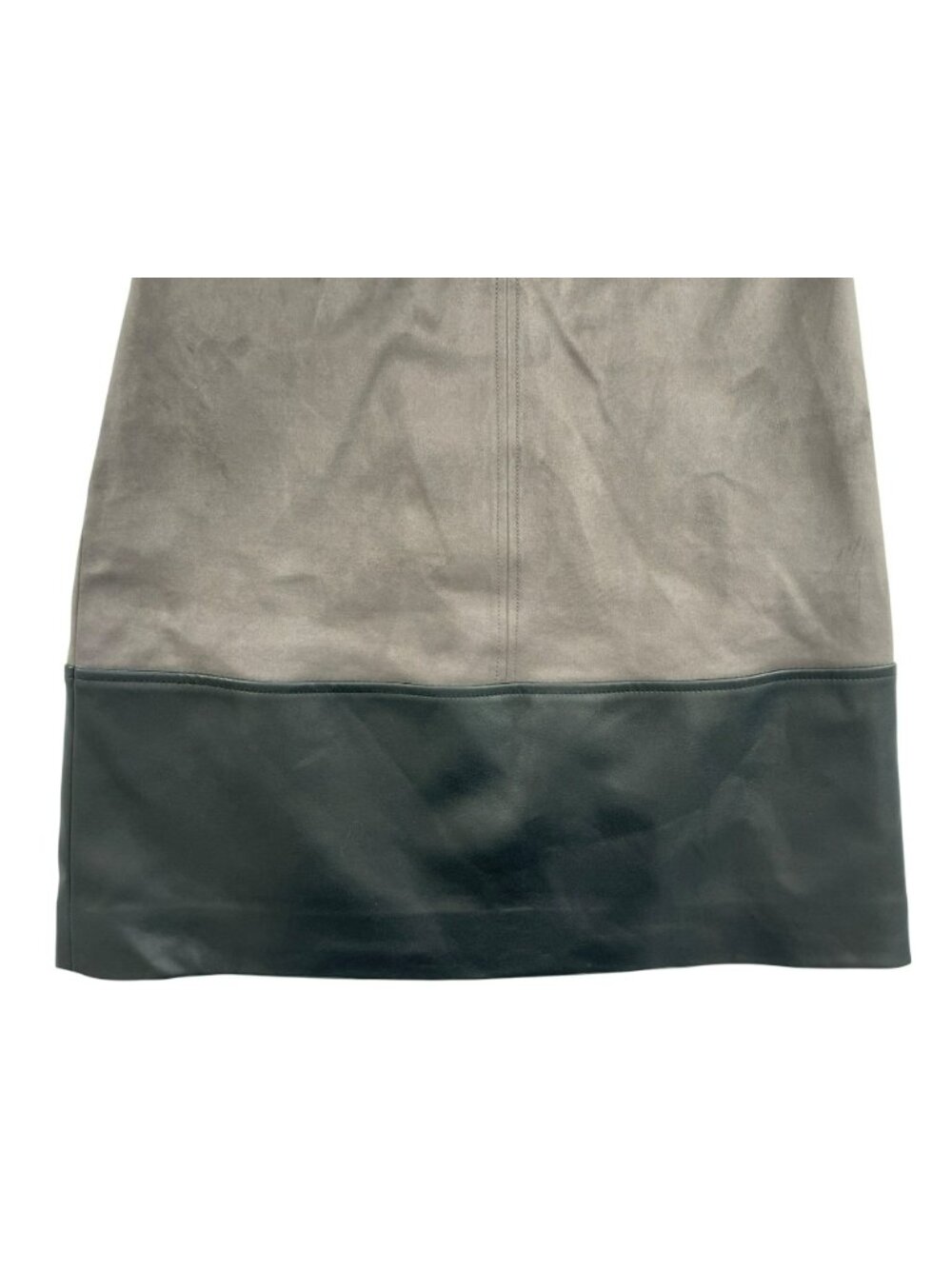Milly Eve Suede & Leather Combo Vegan Shift Dress Charcoal/Blk Sz 4 MSRP$495 NEW - Picture 3 of 12